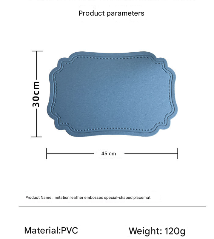 4 pcs Retro Faux Leather Placemat - Waterproof & Oil-Proof Dining Table Mat (Beige) - Image 3