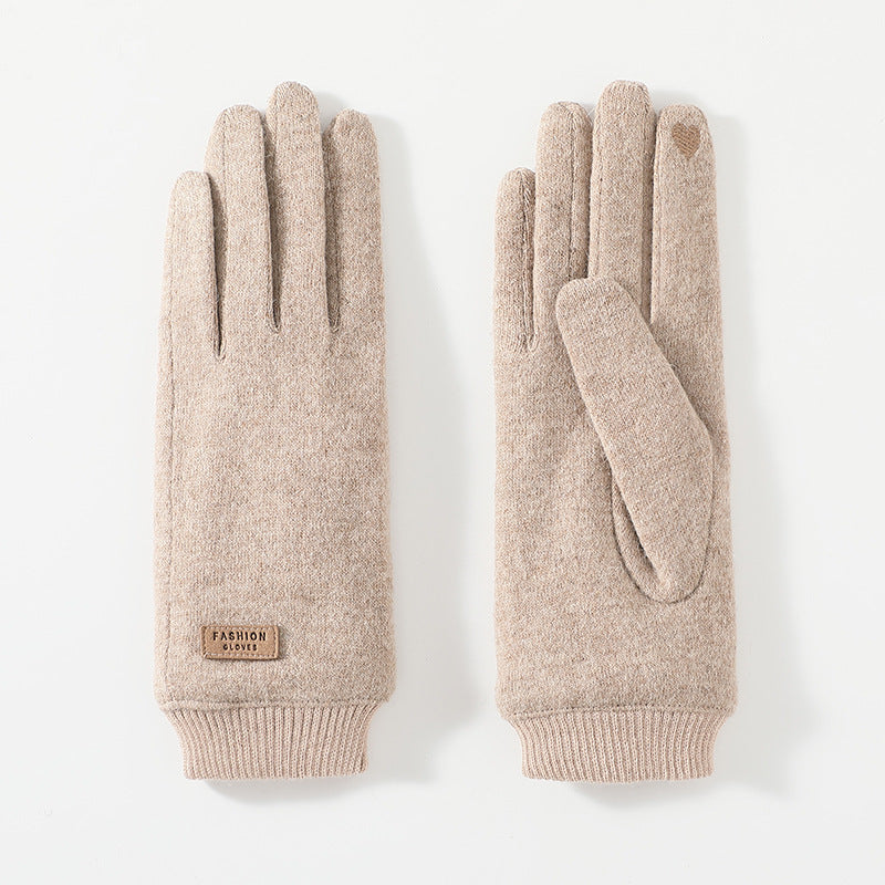 Grey Elegant Women's Wool Blend Winter Gloves - Cozy Fleece-Lined Touchscreen Warmth - Image 8