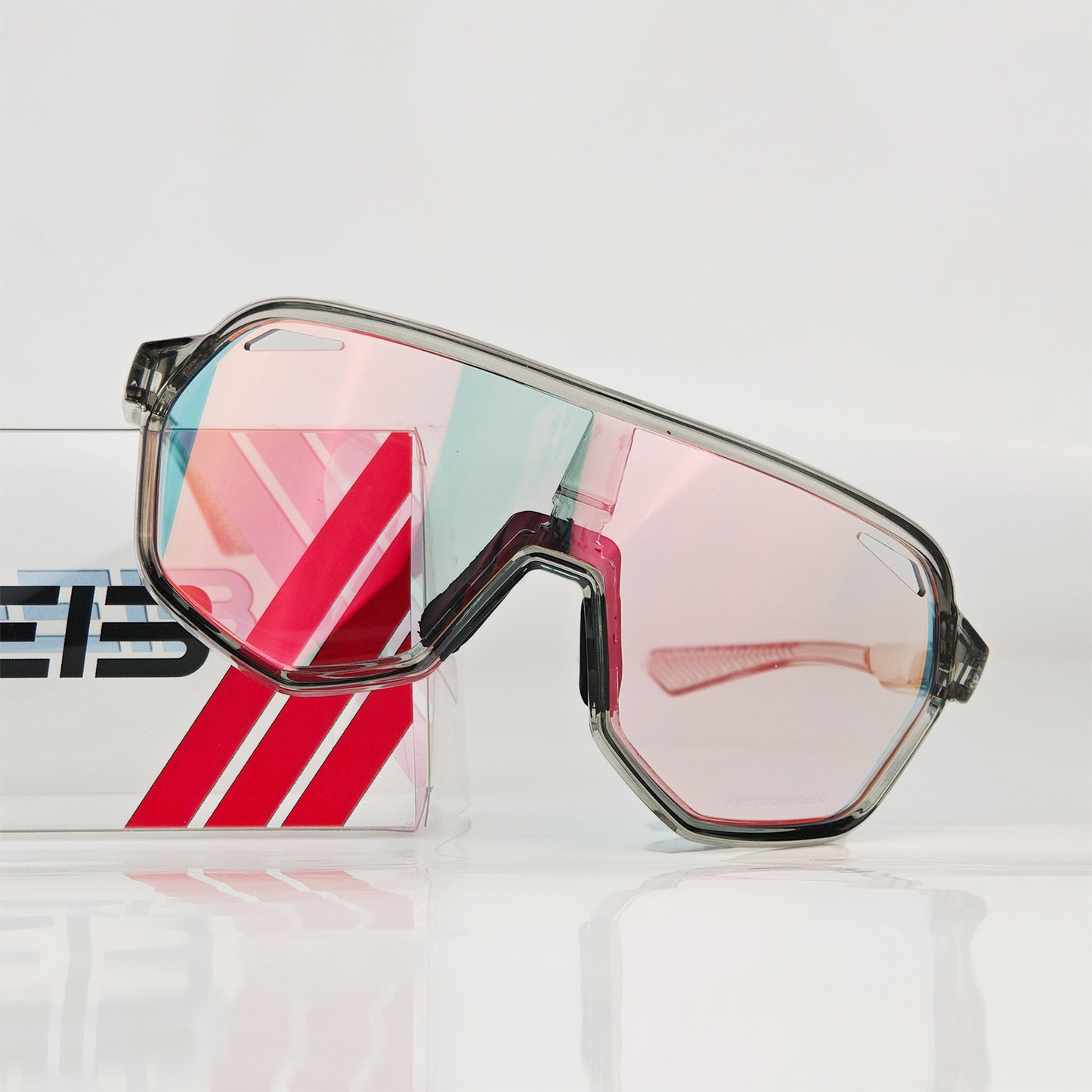 Grey frame and photochromic Grey lenses Photochromic Cycling Sunglasses - Lightweight TR90 Frame, HD Vision for Road Biking & Running - Image 7