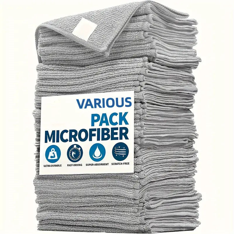 Grey Premium All-Purpose Microfiber Cleaning Cloths (20-Pack) - Ultra Absorbent Grey Towels for Car, Kitchen & Home - Image 4