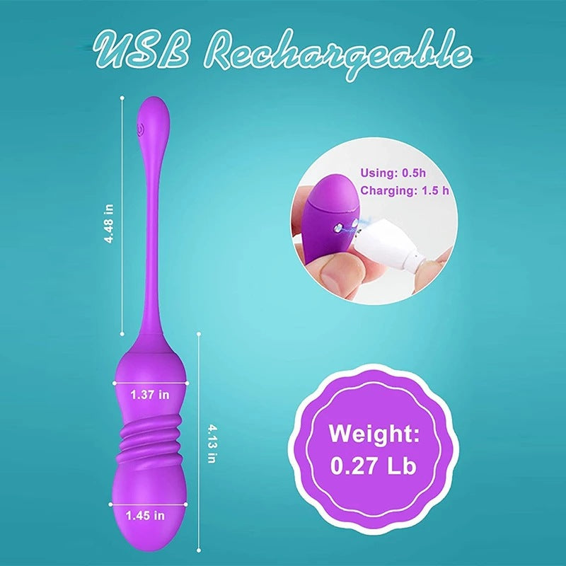 Red ThrustWave Remote Control Vibrating & Telescopic Pleasure Egg - 12 Vibe & 3 Thrust Modes, Wearable Fun - Image 4