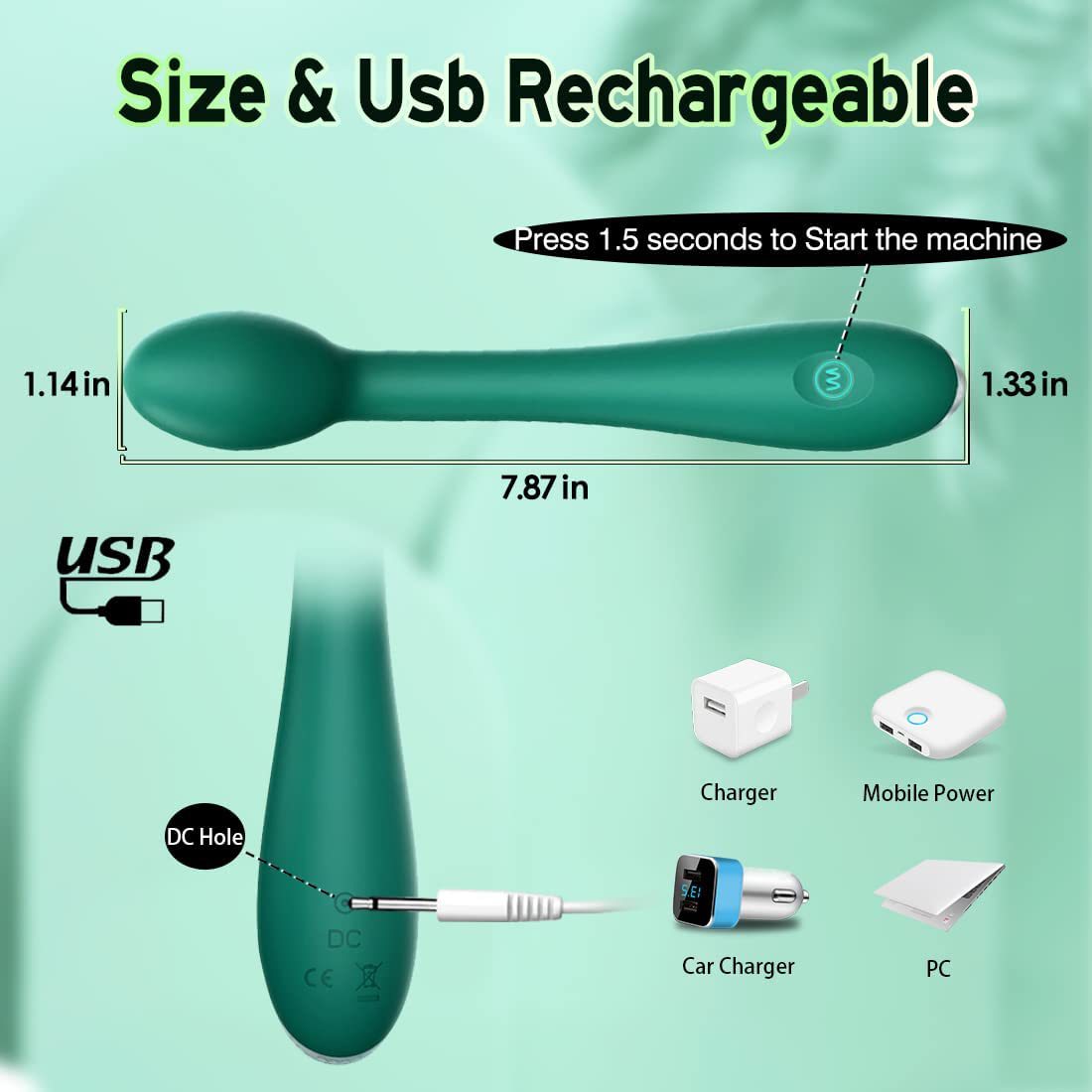 Black G-Spot Vibrator with 12 Vibration Modes - Unisex Pleasure Toy - Image 4