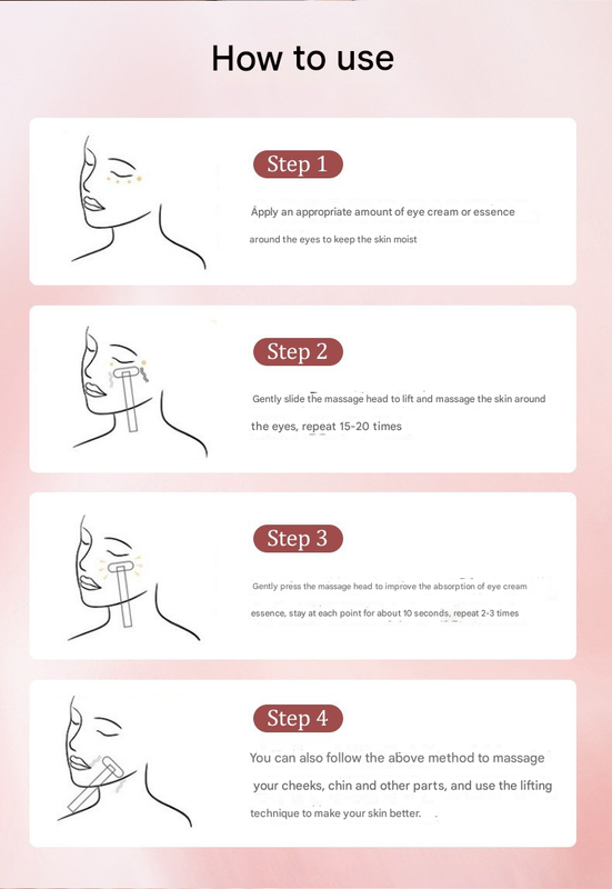 Pink New Cat Claw Eye Massager - Microcurrent Vibrating Eye Serum Device - Image 5