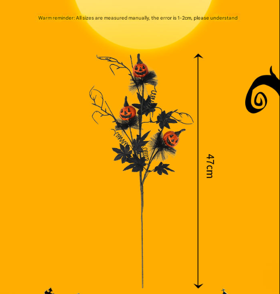 Halloween Black Twig & Pumpkin Stems (2-Pack) - Artificial Floral Picks for Spooky Arrangements - Image 5