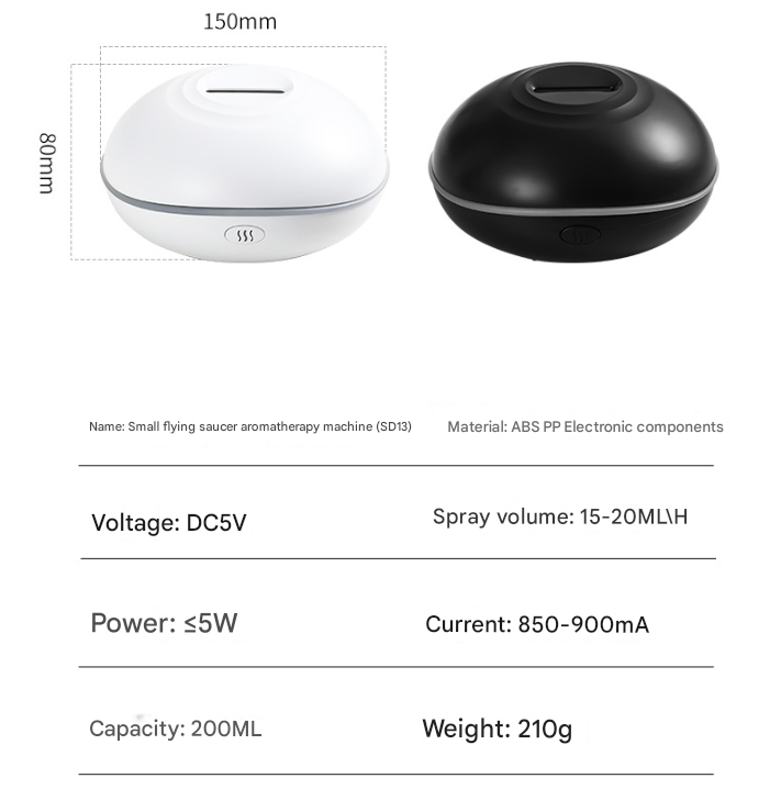 White Mini USB Aromatherapy Diffuser with Flame Projection - Portable Humidifier for Home and Car Use - Image 7