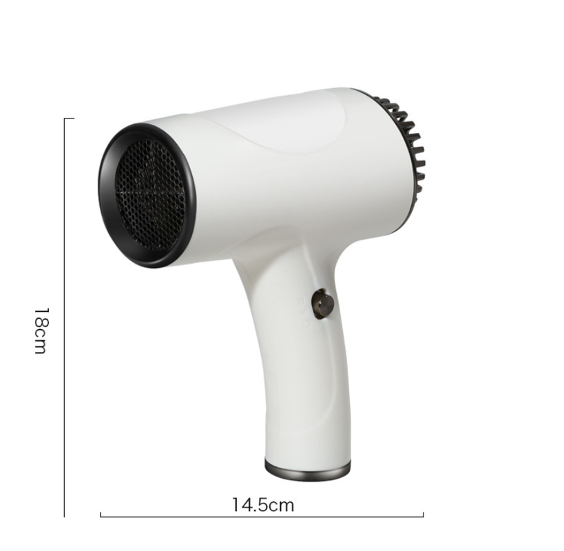Black Ultra-Lightweight Ionic Cordless Hair Dryer, USB Rechargeable Portable Blow Dryer with Cool Air for Travel & Home - Image 6