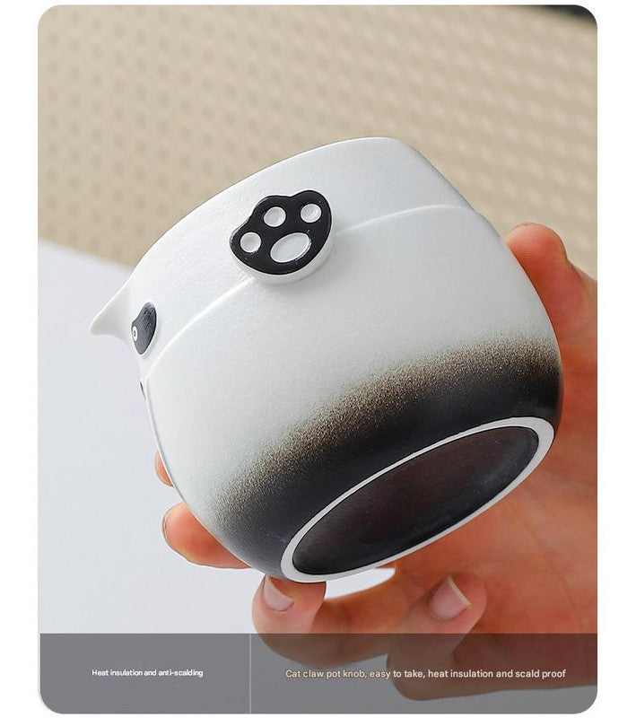 Adorable Panda Design Ceramic Tea Infuser Mug Set - 310ml Travel Crackle Glaze Cup with Lid & Strainer(blue) - Image 4