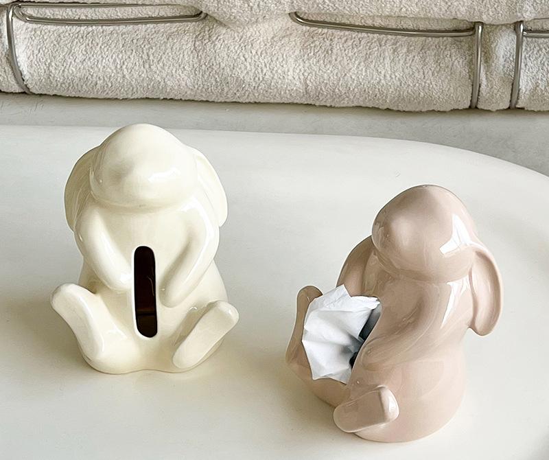 Artisan Ceramic Tissue Box Holder - Medium-High Fired Home Decor Organizer(silvery) - Image 4