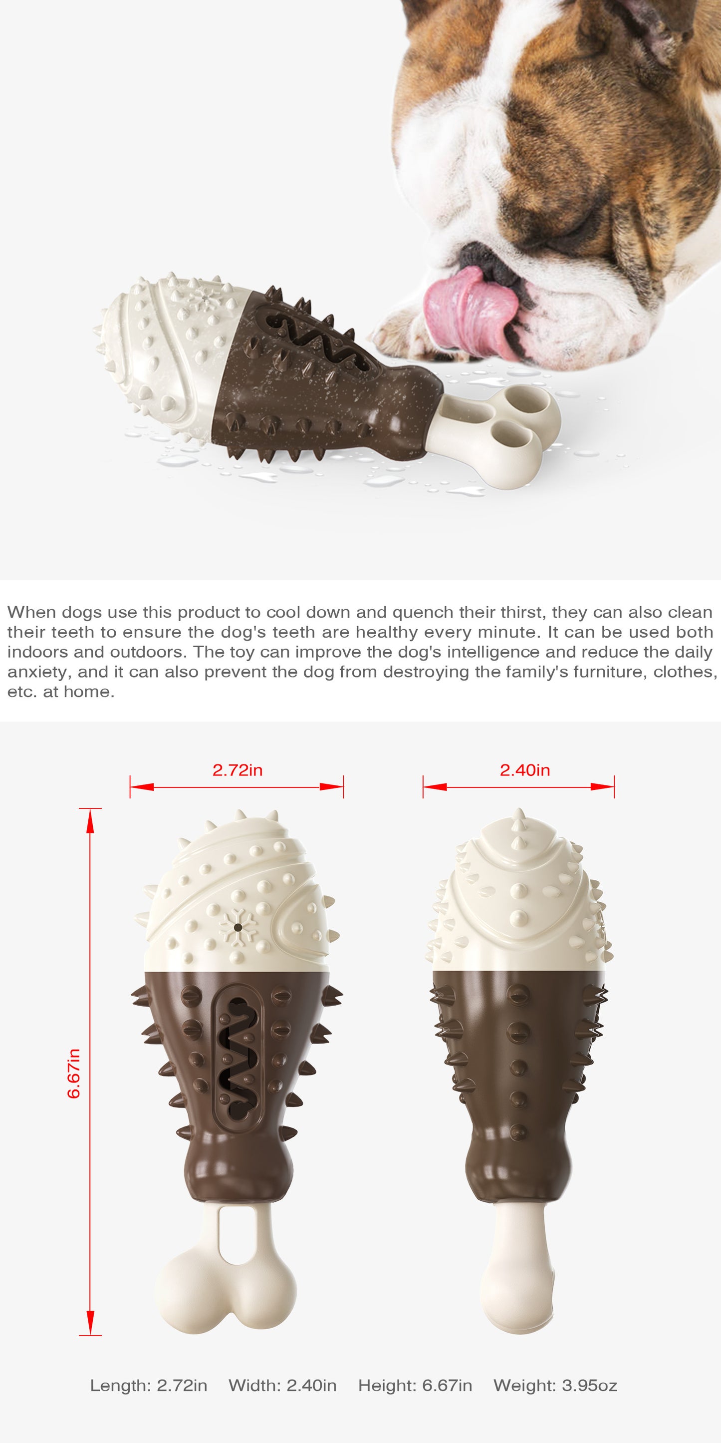 Multifunctional Dog Toy with Cooling, Dental Care & Floating Features(Chocolate color) - Image 4