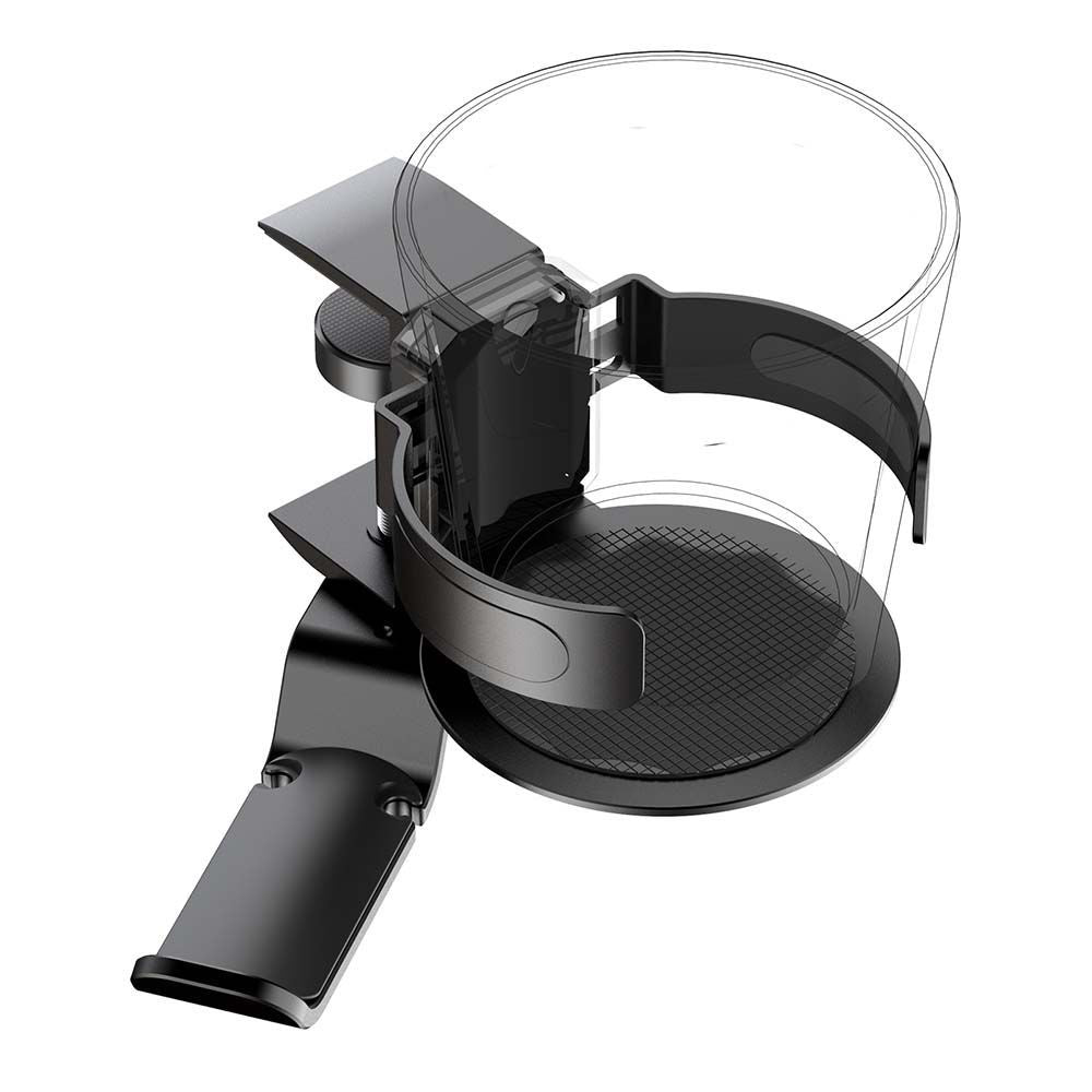 Two desktop clip-on cup holders and headphone hanger - adjustable, non-slip silicone, maximum load 15KG(silver) - Image 5