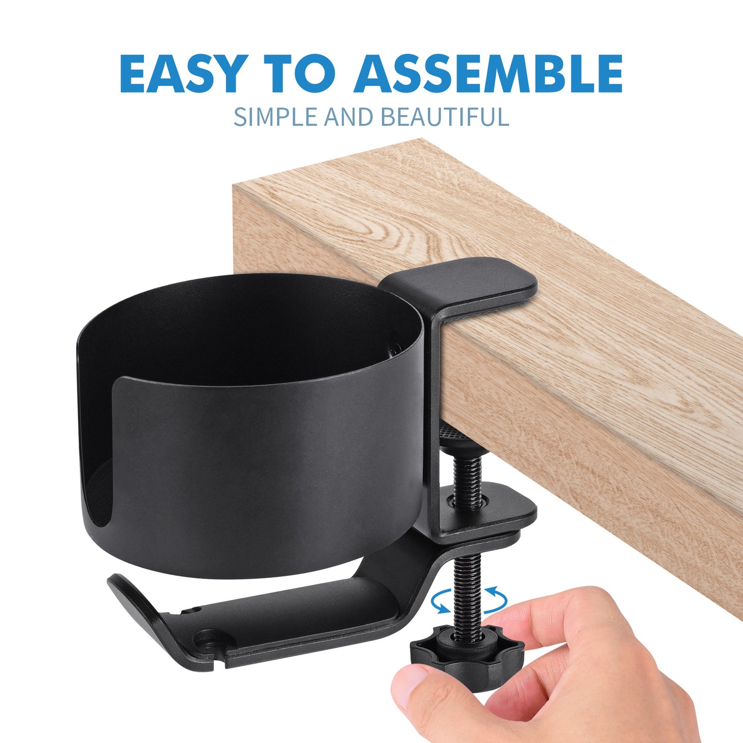 Heavy-Duty All-Metal Desk Clamp with 360-Degree Swivel Headphone Hanger & Cup Holder(black) - Image 8