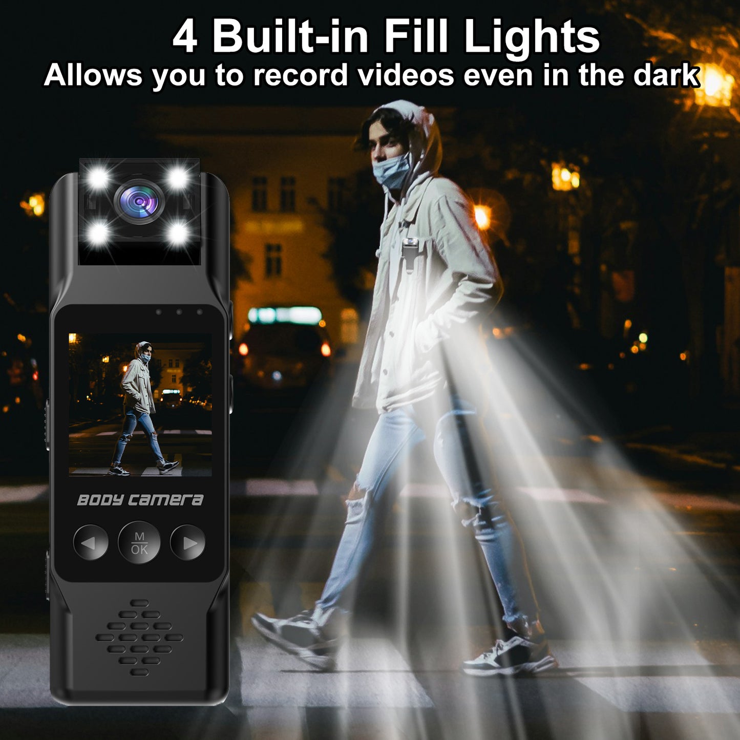 Mini Body Camera with 180 Rotatable Lens, Night Vision & Motion Detection - 1.3 Screen 1200mAh Battery(black)" - Image 8
