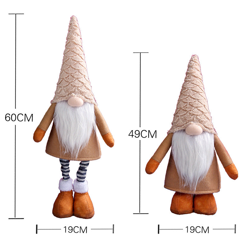 Retractable Leg Christmas Gnome Plush - Adjustable Standing Holiday Decoration(pink) - Image 5