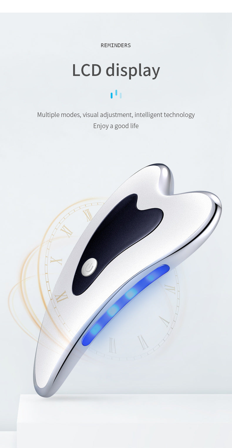 Electric Gua Sha Facial Massager with Heat, Vibration & LED Light Therapy - 4-in-1 Scraping Tool for Face Lifting, Skin Tightening & Anti-Wrinkle(White) - Image 9
