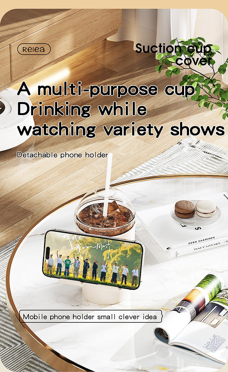 Multi-Purpose Anti-Spill Cup Holder with Suction Base & Detachable Phone Stand(blue) - Image 9