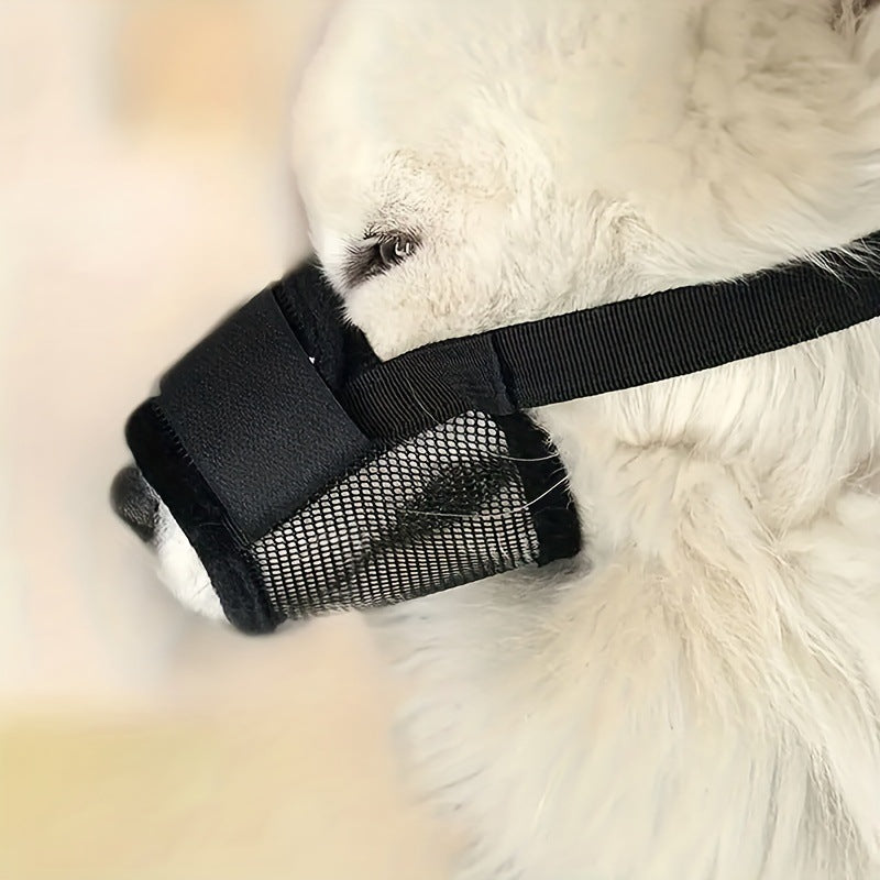 3 Pcs Size L Black Breathable Mesh Dog Muzzle - Soft & Comfortable Guard to Prevent Biting, Allows Panting and Drinking - Image 7