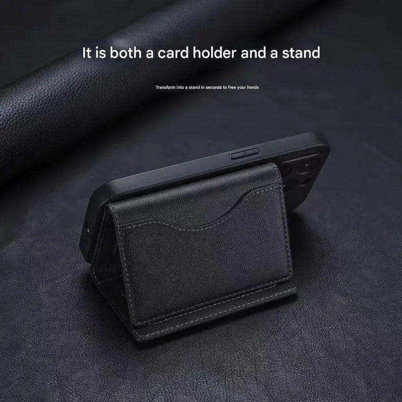 Dark Green 3-in-1 Magnetic Wallet for MagSafe - Slim PU Leather Card Holder with Kickstand - Image 9