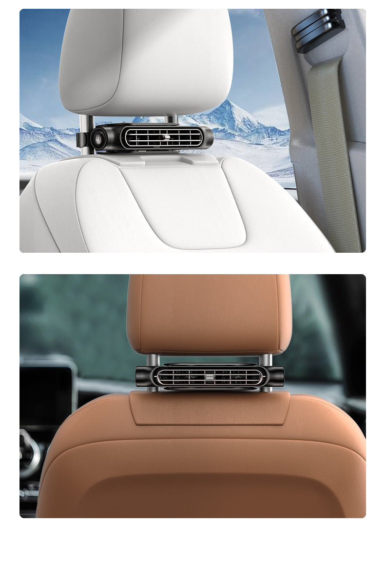 White Car Seat Back Headrest Fan USB Powered Turbine Cooling Fan with 3 Adjustable Speeds - Image 6