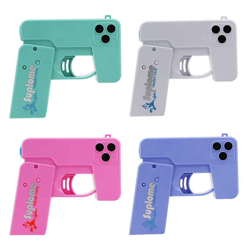 2 Pcs Blue Mini Foldable Phone Water Gun - Portable Dual-Nozzle Spray Toy for Summer Fun and Stress Relief - Image 7