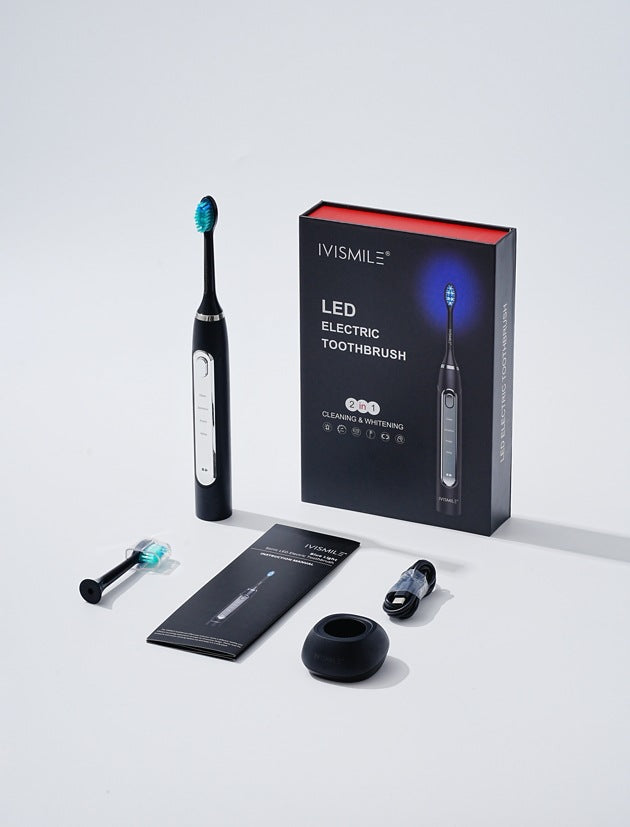 Black 03TB Electric Toothbrush Replacement Heads 2-Pack - Blue Light Whitening Sonic Cleaning Brush Heads for Smart Toothbrushes - Image 2