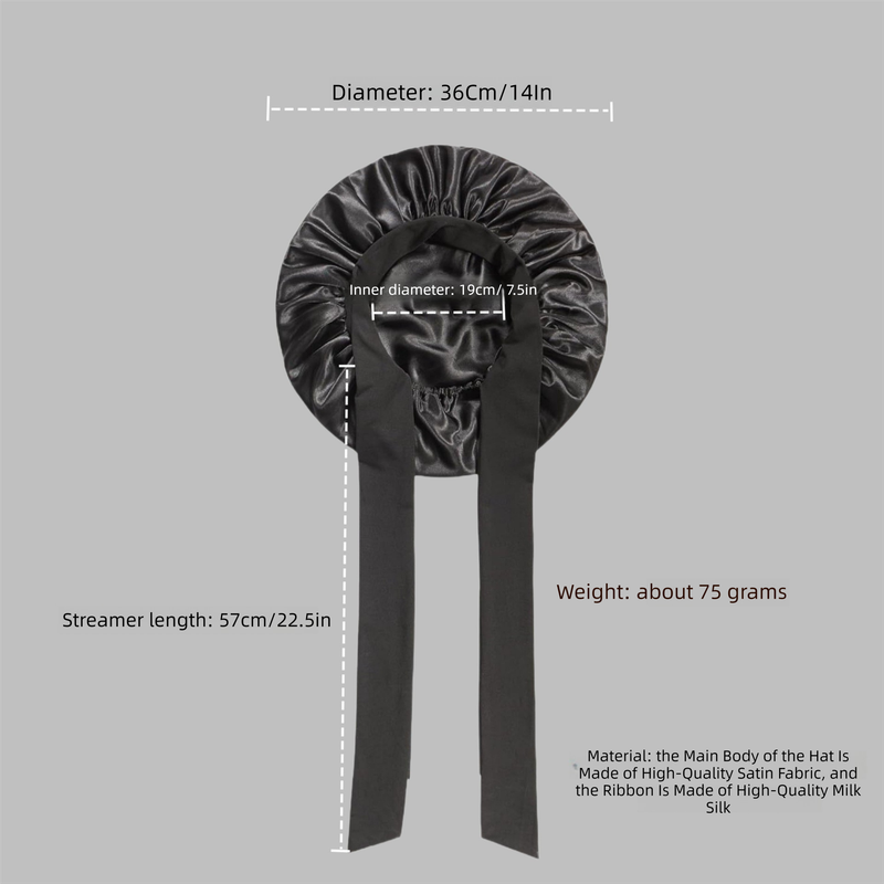 2 Pcs Dark Pink Double-Layer Satin Hair Cap with Ribbon Bow – Premium Silk-Like Beauty & Hair Protection Hat - Image 4