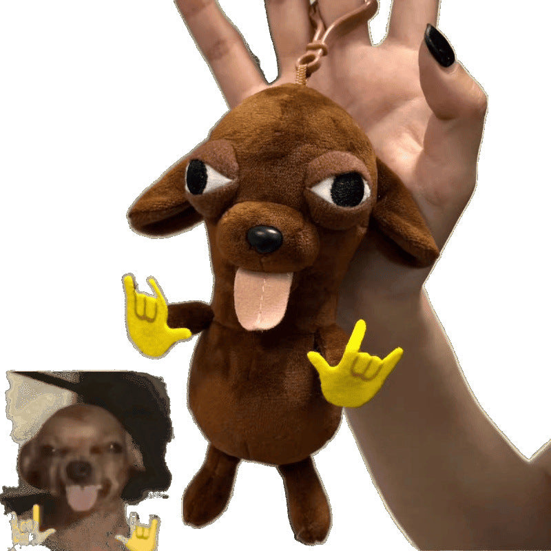 Abstract Chihuahua Plush Keychain - "Evil" Chihuahua Doll Backpack Charm, Collectible Gift for Friends 18x10x5cm - Image 2