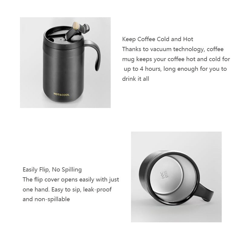 White Portable Pour Over Coffee Maker Set Stainless Steel Insulated Travel Mug with Collapsible Reusable Dripper Filter for Camping Office and Home - Image 4