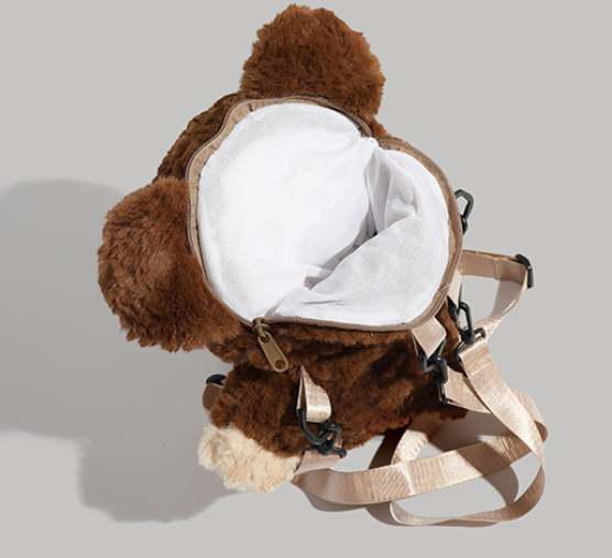 Brown Bear Cute Plush Teddy Bear Backpack Stuffed Animal Rucksack Convertible Shoulder Bag for Girls and Teens Brown Novelty Gift - Image 3