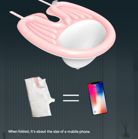 Black Inflatable Hair Washing Basin with Drain Tube and Pump for Seniors Bedridden and Pregnant Women - Portable Home Shampoo Basin for Easy Hair Care - Image 6