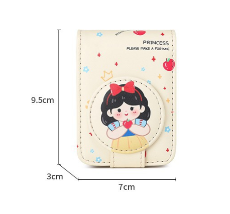 Girl 2 Pack Mini Lipstick Case with Mirror Cute Design Small Makeup Pouch 9.5cm for Handbag Travel Portable Storage - Image 3