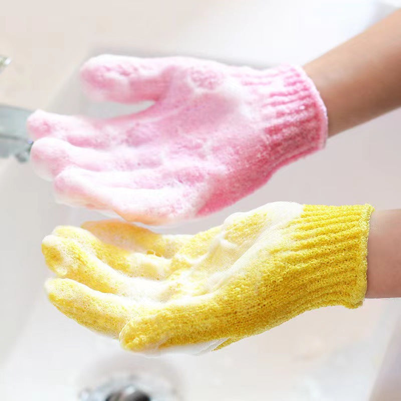 5-Pack Exfoliating Bath Mitts Set - Double-Sided & Gentle Scrubbing Gloves for Deep Skin Cleansing, Elastic Nylon Wristband - Image 6