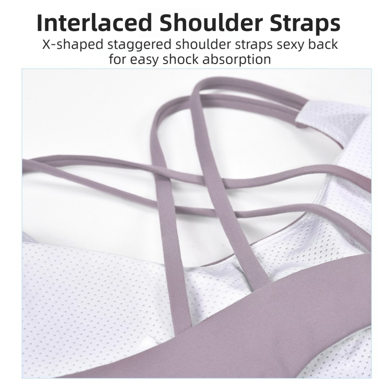 XL Size Purple Elegant Sexy Criss-Cross Back Sports Bra for Women - High Support & Anti-Shock, Wire-Free Yoga Crop Top with X-Shape Fine Strap - Image 4