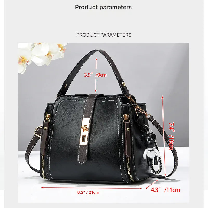 Red Fashion Women's Bucket Bag - Summer Crossbody Shoulder Handbag with Keychain - Image 5