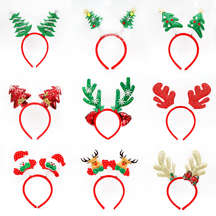 3-PCS Christmas tree Festive Christmas Headbands for Adults & Kids - Reindeer Antlers, Santa, Snowman & Christmas Tree Designs - Image 3