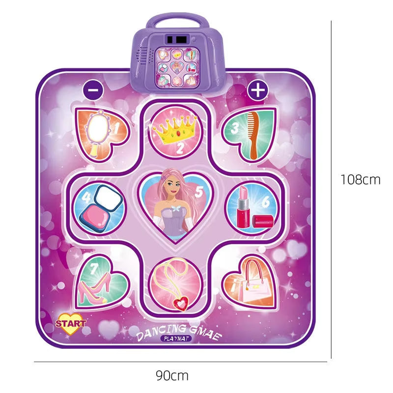 Kids Electronic Dance Mat Princess Theme Musical Rhythm Game with LED Lights Adjustable Volume Non-Slip Floor Playmat for Girls Age 3+ - Image 5