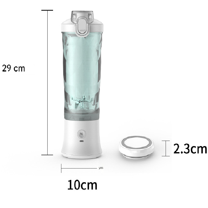 Black Portable Blender 600ml Personal Smoothie Maker USB Rechargeable Juicer Cup with 6 Stainless Steel Blades 4000mAh Battery for Gym Travel and Camping - Image 5