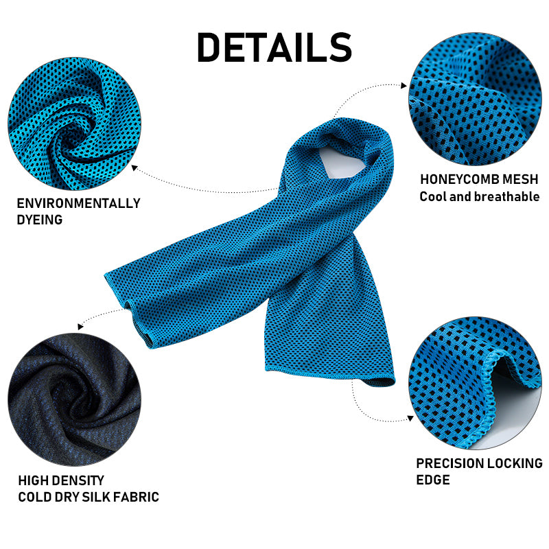 Green 5 Pack Instant Cooling Towel Set Soft Breathable Sports Sweat Towel for Gym Yoga Running Hiking and Outdoor Activities 30x80cm - Image 5