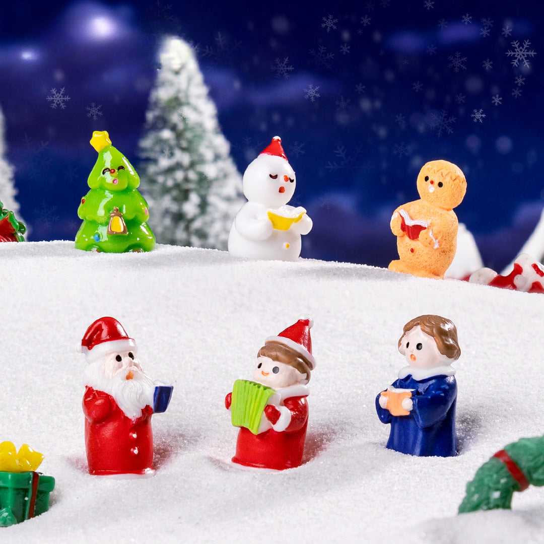 Green Christmas tree 5 Pack Miniature Christmas Figurines DIY Micro Landscape Decoration Accessories Cute Resin Ornaments for Holiday Crafts - Image 4