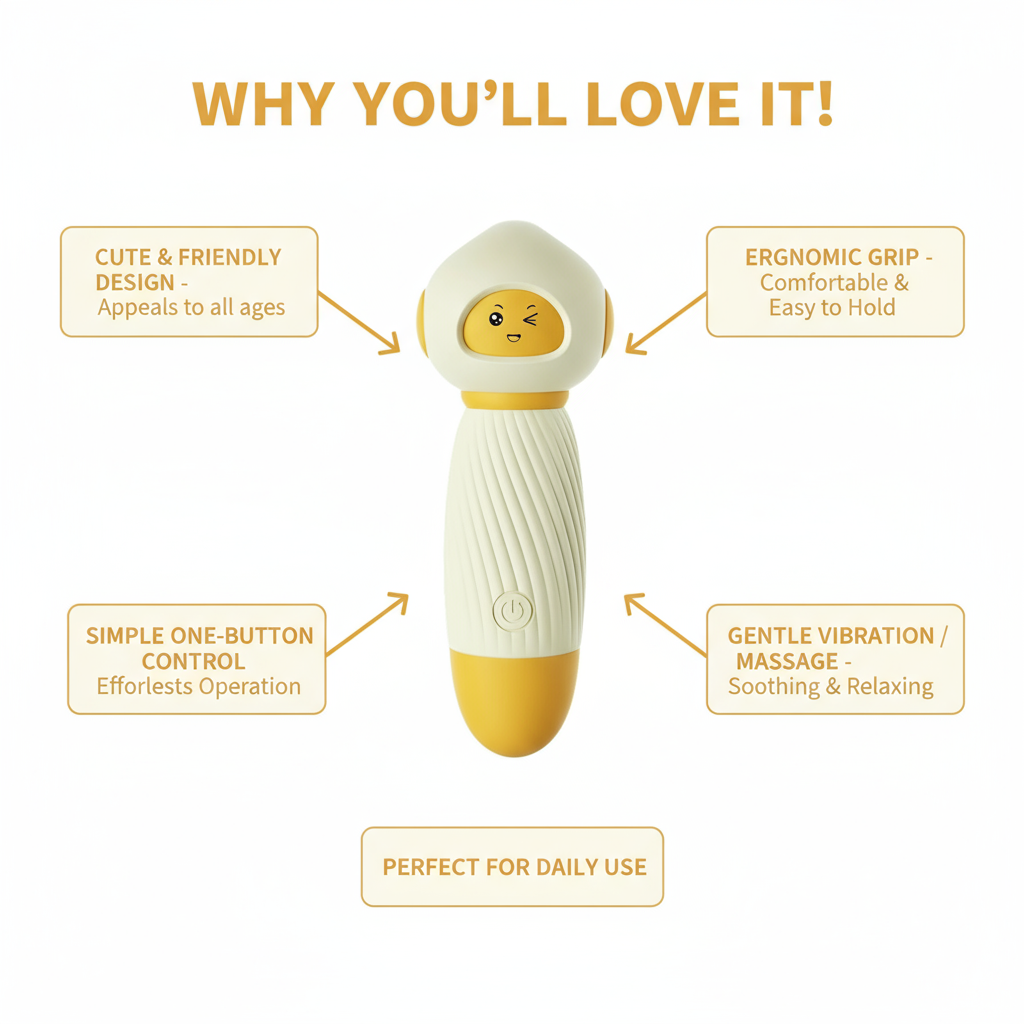 Yellow Powerful Mini Personal Massager Wand 10 Vibration Modes Quiet USB Rechargeable Soft Silicone Waterproof Discreet Body Relaxer - Image 5