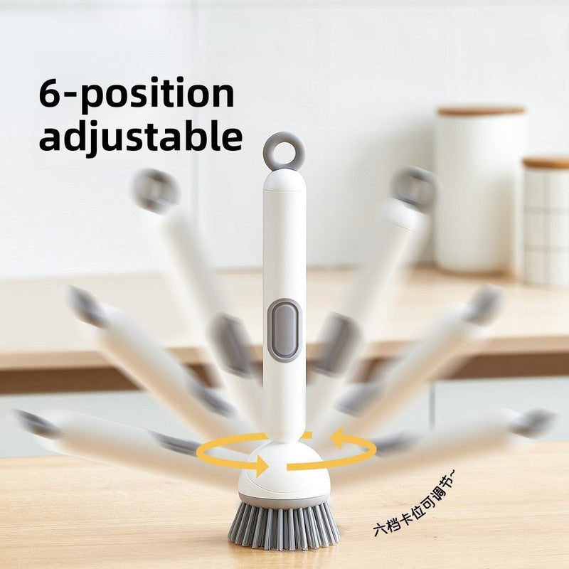 2 Pack Green Kitchen Dish Brush with Soap Dispenser Adjustable Handle 360 Degree Cleaning Scrubber Non-Scratch Bristles for Pans Pots and Sink - Image 5