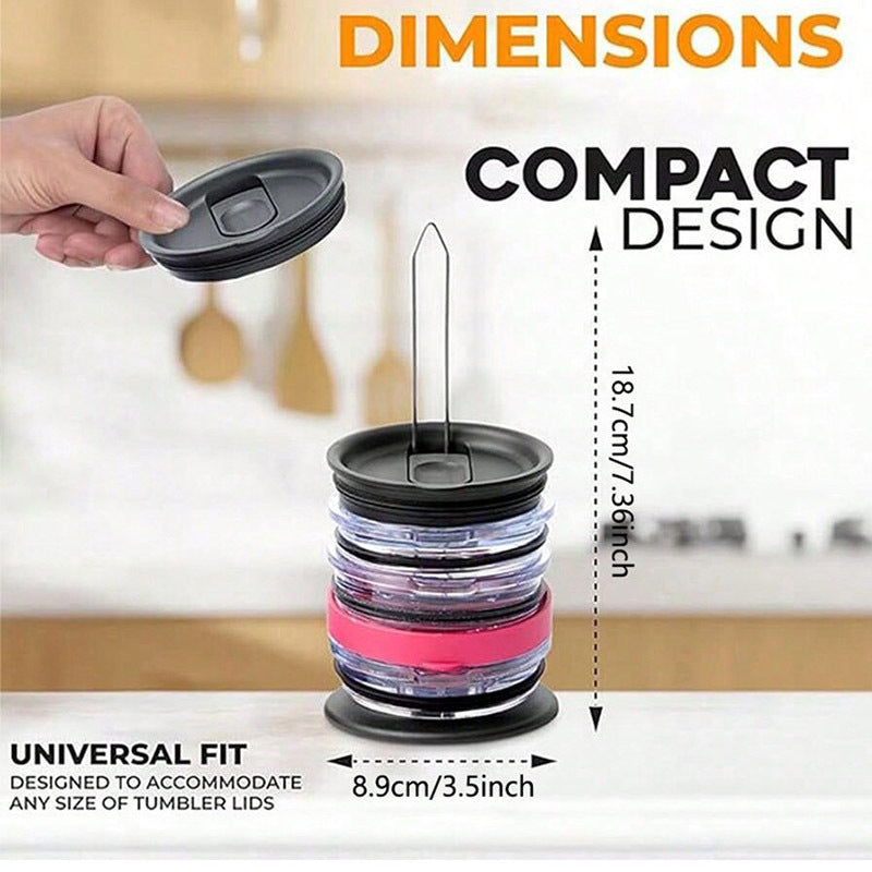5-PCS Universal Tumbler Lid Organizer Stand Vertical Storage Rack for Kitchen Cabinets Holds Up to 10 Lids Space Saving Cup Accessory Holder - Image 4