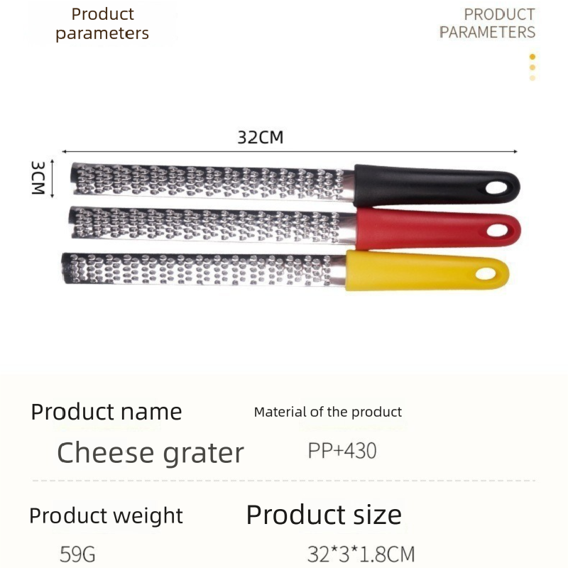 3-PCS Yellow Stainless Steel Lemon Zester and Cheese Grater 32cm Long Multi-functional Kitchen Grater for Citrus Ginger and Chocolate Australian Home Cooking - Image 5