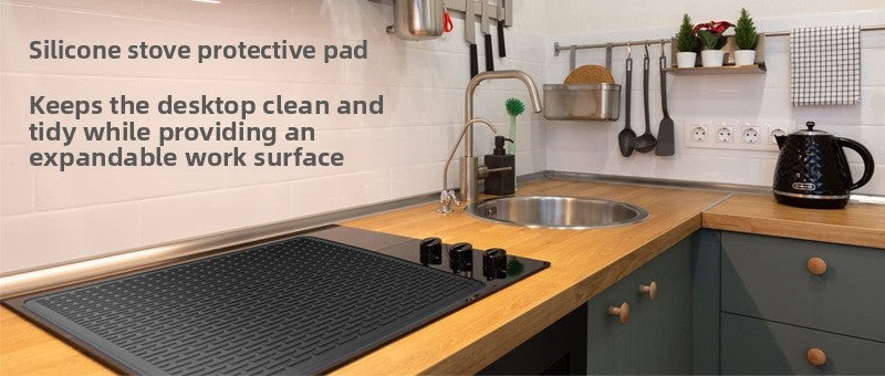Silicone Stove Top Cover 71x50x0.3cm Heat Resistant Electric Cooktop Protector Mat for Kitchen Benchtop and Laundry Black - Image 8