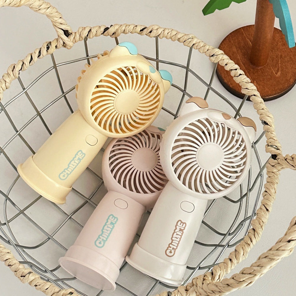 Mini Handheld Fan Rechargeable Portable Personal Cooling Device Cute Bear Design 3 Speed Adjustable with Stand Lanyard for Travel Kids Office Yellow - Image 6