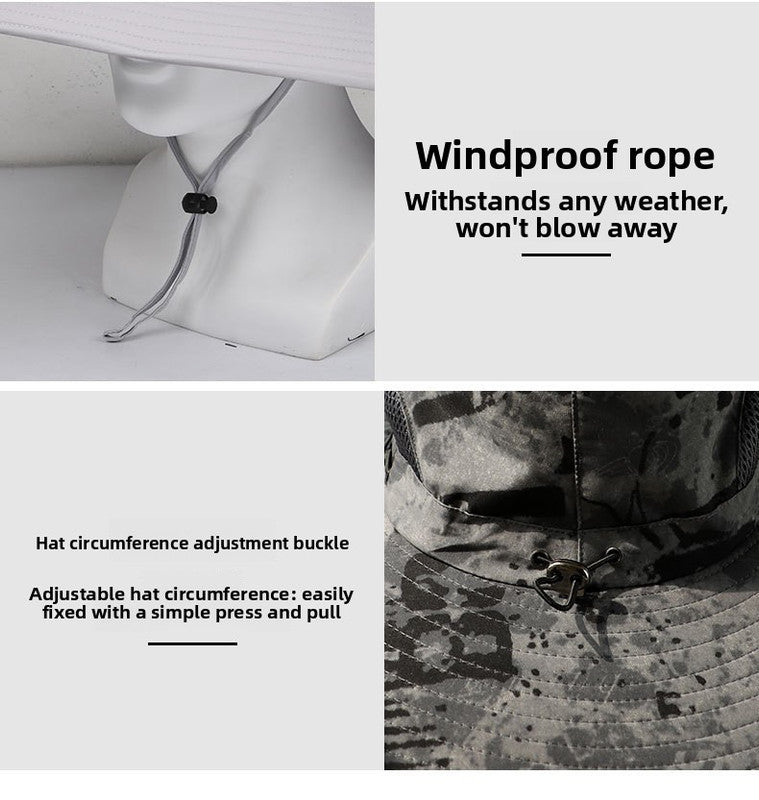 Dark Grey Dual Solar Fan Hat with Rechargeable Battery - Wide Brim UPF 50+ Sun Protection Bucket Hat for Fishing & Outdoor Work - Image 7