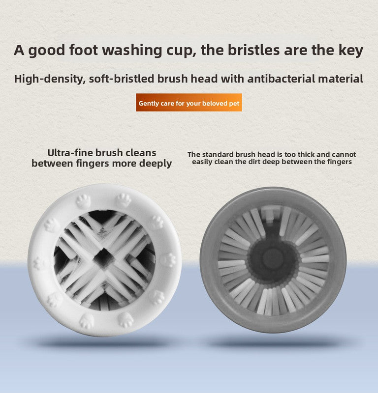 Portable Dog Paw Washer Cup - 360 Degree Muddy Foot Cleaner with Soft Bristles - Gentle Grooming Tool for Cats & Small to Medium Dogs - Grey - Image 8