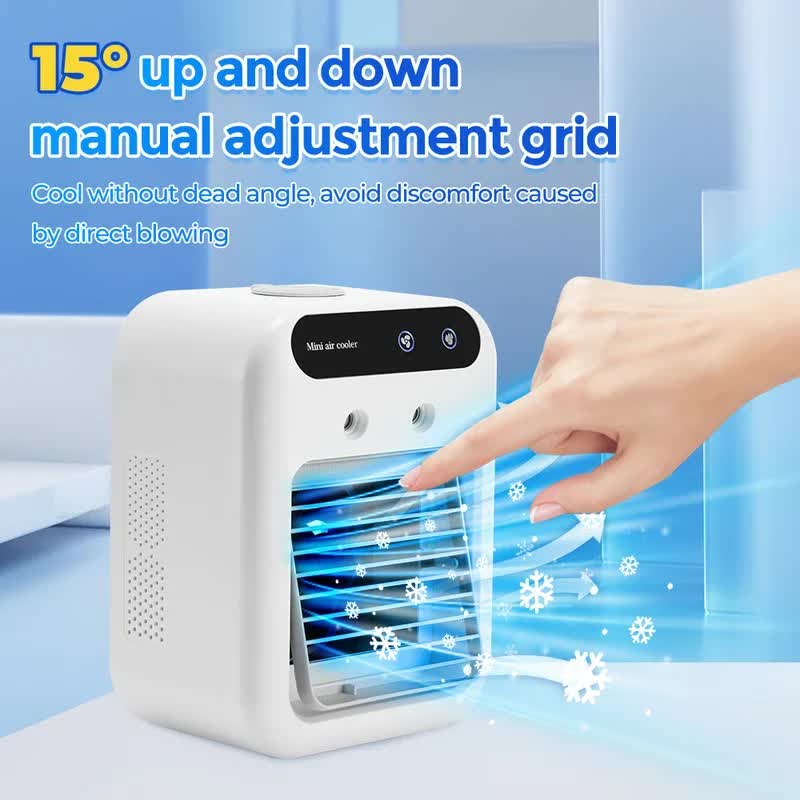 Portable 500ml Large-Capacity Air Cooler Fan - 9-Blade Strong Wind & Wide-Angle Oscillation, Easy Top-Fill Desktop Evaporative Humidifier - Image 5