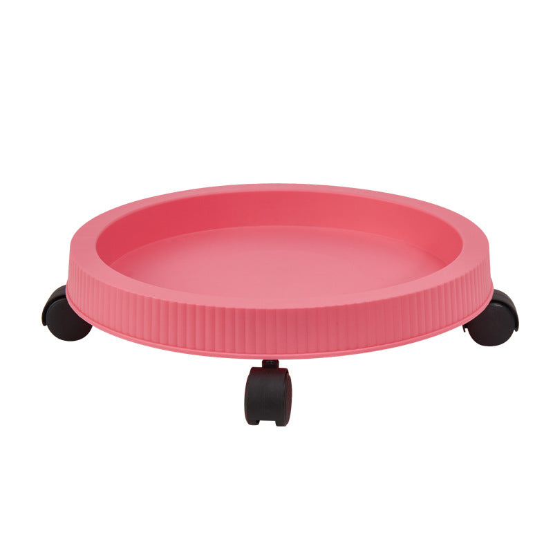 Pink 3-Tier Stackable Strawberry & Vegetable Planter with Mobile Wheel Tray - Space-Saving Vertical Gardening System - Image 9