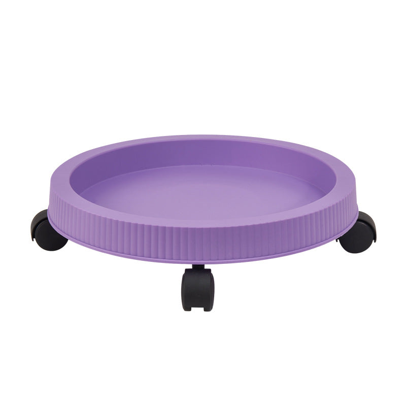 Purple 3-Tier Stackable Strawberry & Vegetable Planter with Mobile Wheel Tray - Space-Saving Vertical Gardening System - Image 9