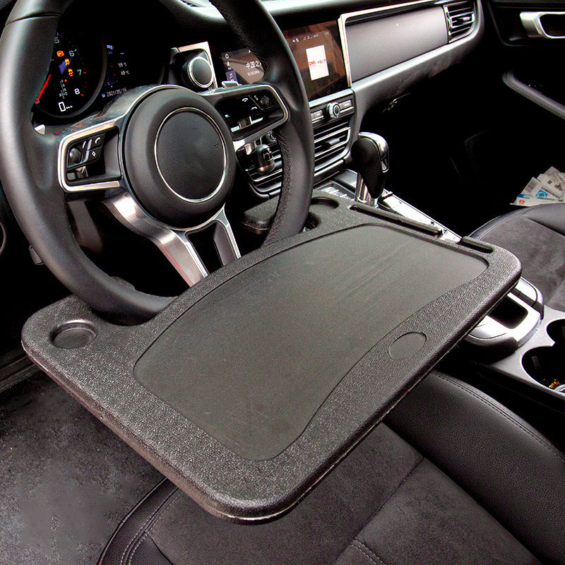 Black Multi-Functional Car Steering Wheel Tray - Portable Auto Desk for Eating, Laptop, and Drink Holder (42x28CM) - Image 6
